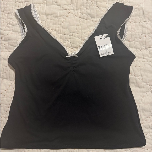 SOLD NWT Bit by Angie Off Shoulder Baby Tee XL - Picture 2 of 4